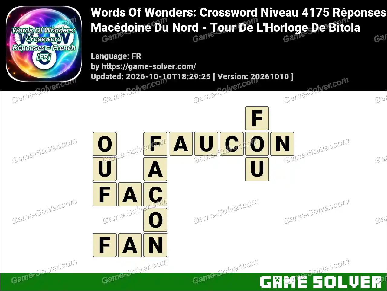 Words Of Wonders: Crossword Niveau 4175 Réponses – Macédoine Du Nord – Tour De L’Horloge De Bitola